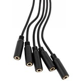 Shelly Splitter 1 zu 5, Kabel schwarz, 3,5mm Jack