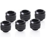 Alphacool Eiszapfen PRO 13mm HardTube Fitting G1/4 - Deep Black, Verbindung schwarz, 6er Set