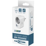 Ansmann USB-Ladegerät Home Socket HS220 / 3 A / 20 W / 2 Port weiß