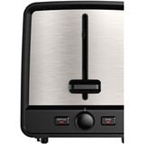 Bosch Kompakt-Toaster DesignLine TAT5P420DE edelstahl/schwarz, 970 Watt, für 2 Scheiben Toast