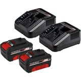 EINHELL Akku-Rasenmäher GE-CM 43 Li M Kit, 18Volt rot/schwarz, 2x Li-Ionen Akku 4,0Ah
