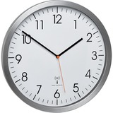 TFA Analoge Funk-Wanduhr mit Aluminium-Rahmen weiß/silber, Ø 30cm