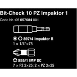 Wera Bit-Check 10 PZ Impaktor 1, 1/4", 10-teilig, Bit-Satz diamantbeschichtet, extrem belastbar