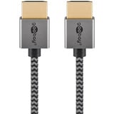 goobay Plus Slim High-Speed-HDMI-Kabel mit Ethernet, 4K @ 60Hz grau, 2 Meter