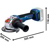 Bosch X-LOCK Akku-Winkelschleifer GWX 18V-11 S Professional solo, 18Volt blau/schwarz, ohne Akku und Ladegerät, Ø 125mm, in L-BOXX