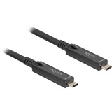 DeLOCK Aktives Optisches USB-C 8K Video + Daten + PD Kabel schwarz, 15 Meter, PD 60 Watt