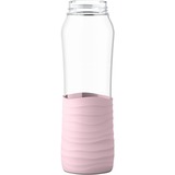 Emsa Drink2Go GLAS Trinkflasche 0,7 Liter transparent/rosa, Schraubverschluss