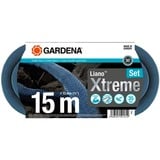 GARDENA Textilschlauch Liano Xtreme 1/2", 15 Meter Set dunkelgrau/orange, Modell 2023, inkl. Bewässerungsbrause, 2 Hahnverbinder