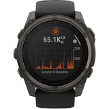 Garmin fēnix 8 - 51 mm, Solar, Sapphire, Smartwatch Carbongrau, Silikon-Armband, Edelstahl