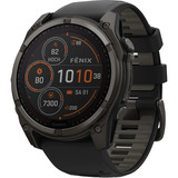 Garmin fēnix 8 - 51 mm, Solar, Sapphire, Smartwatch Carbongrau, Silikon-Armband, Edelstahl