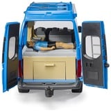 bruder 02684 MB Sprinter Camper mit Fahrer, Modellfahrzeug blau