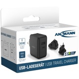 Ansmann USB-Ladegerät Travel Charger TC230PD schwarz, 1x USB-C, 1x USB-A, 30 Watt