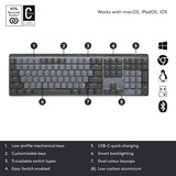 Logitech MX Mechanical, Tastatur hellgrau/dunkelgrau, DE-Layout, taktile Schalter, Logi Bolt, Bluetooth