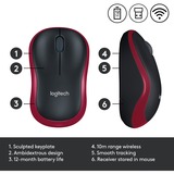 Logitech Wireless Mouse M185, Maus rot, Retail