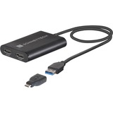 Sonnet Adapter USB 3 > Dual 4K 60Hz HDMI, für M1 Macs schwarz, 30cm