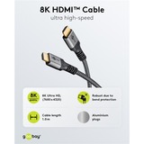 goobay Plus Ultra High-Speed HDMI-Kabel, 8K @ 60Hz grau, 2 Meter