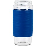 Emsa TEA MUG Tee-Thermobecher 0,4 Liter blau/transparent, Glas, Drehverschluss