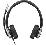 HP Poly Mission 625 kabelgebundenes Stereo-USB-Headset BULK schwarz, USB Type-C und Type-A, PU-Leder-Ohrpolster (Oberflächenmaterial)
