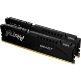 Kingston FURY DIMM 64 GB DDR5-5600 (2x 32 GB) Dual-Kit, Arbeitsspeicher schwarz, KF556C40BBK2-64, FURY Beast, INTEL XMP