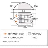 Vango Tunnelzelt Blade 200 grün, mit Vorraum für Gepäck