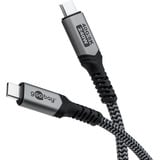 goobay USB4 Gen 3x2 Kabel, USB-C Stecker > USB-C Stecker, 40Gbit/s schwarz/grau, 1,8 Meter, PD, Laden mit bis zu 240 Watt