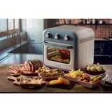 Ariete Heißluftfritteuse und Mini-Ofen 3in1 Vintage Blue weiß/hellblau, 1.350 Watt, Garraum 16 Liter, mit Sichtfenster