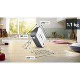 Bosch Home Handmixer Styline MFQ49300 weiß/dunkelsilber, 850 Watt, Rührbesen "FineCreamer"