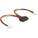 DeLOCK Strom-Adapterkabel SATA 15 Pin Stecker > 2x Floppy 4 Pin Buchse 15cm