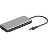 Digitus 8 Port USB-C Docking Station, Dockingstation grau/schwarz