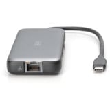 Digitus 8 Port USB-C Docking Station, Dockingstation grau/schwarz