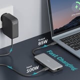 Digitus 8 Port USB-C Docking Station, Dockingstation grau/schwarz