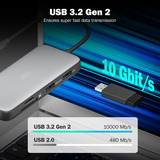 Digitus 8 Port USB-C Docking Station, Dockingstation grau/schwarz