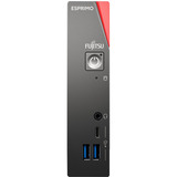 Fujitsu ESPRIMO G6012 Generalüberholt, Mini-PC schwarz/rot, Windows 11 Pro 64-Bit
