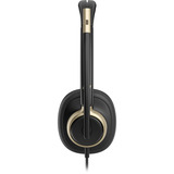 HP Poly Mission 825 kabelgebundenes Stereo-USB-Headset  schwarz, USB Type-C und Type-A, PU-Leder-Ohrpolster (Oberflächenmaterial)