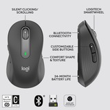 Logitech Signature M650 Wireless, Maus graphit, Größe M, Chromebook zertifiziert