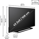 Toshiba 43UF3F63DAR, LED-Fernseher 108 cm (43 Zoll), schwarz, UltraHD/4K, Triple Tuner, HDR, Fire TV