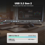 Digitus 12-Port USB-C 8K Docking Station, Dockingstation grau/schwarz, USB-C, 8K