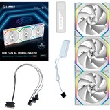Lian Li UNI FAN SL120 Wireless 3er-Pack inkl. Controller, Gehäuselüfter weiß, 124.5 mm