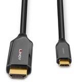 Lindy USB Adapterkabel, USB-C Stecker > HDMI 8K Stecker schwarz, 1 Meter, 8K 60Hz, + HDR