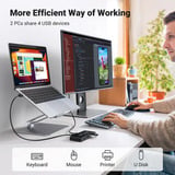 UGREEN US216 USB 3.0 KVM Switch 2PC 2-In 4-Out Umschaltbox, USB-Switch 