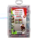 fischer Profi-Box DuoPower + Schrauben, Dübel hellgrau/rot, 160-teilig, mit Schrauben