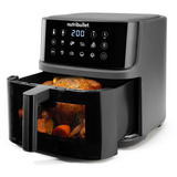 nutribullet Heißluftfritteuse CRISPLITE VISION schwarz/silber, 2.000 Watt, Korb 8 Liter, mit Sichtfenster