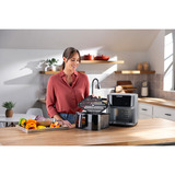 nutribullet Heißluftfritteuse CRISPLITE VISION schwarz/silber, 2.000 Watt, Korb 8 Liter, mit Sichtfenster