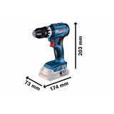 Bosch Professional Akku-Schlagbohrschrauber GSB 18V-45 Professional, 18Volt blau/schwarz, 2x Li-Ionen Akku 2,0Ah, in L-BOXX