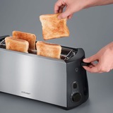 Cloer Langschlitz-Toaster 3719 edelstahl/schwarz, 1.380 Watt, für 4 Scheiben Toast