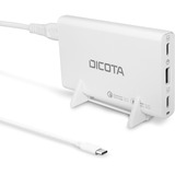 DICOTA 3-Port GaN Desktop-Ladegerät 65 Watt weiß, 1x USB-A, 2x USB-C PD 3.0, GaN-Technologie