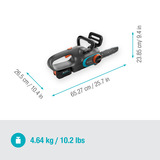 GARDENA Akku-Kettensäge PowerSaw 250/18V P4A Ready-To-Use Set grau/türkis, Li-Ion Akku 2,5Ah P4A, POWER FOR ALL ALLIANCE