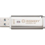 Kingston IronKey Locker+ 50 64 GB, USB-Stick aluminium, USB-A 3.2 Gen 1