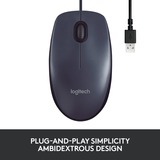 Logitech B100 Optical USB Mouse for Business, Maus schwarz