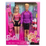 Mattel Barbie Fashionistas Set mit 2 Puppen und 6 Accessoires mit Rollschuhen